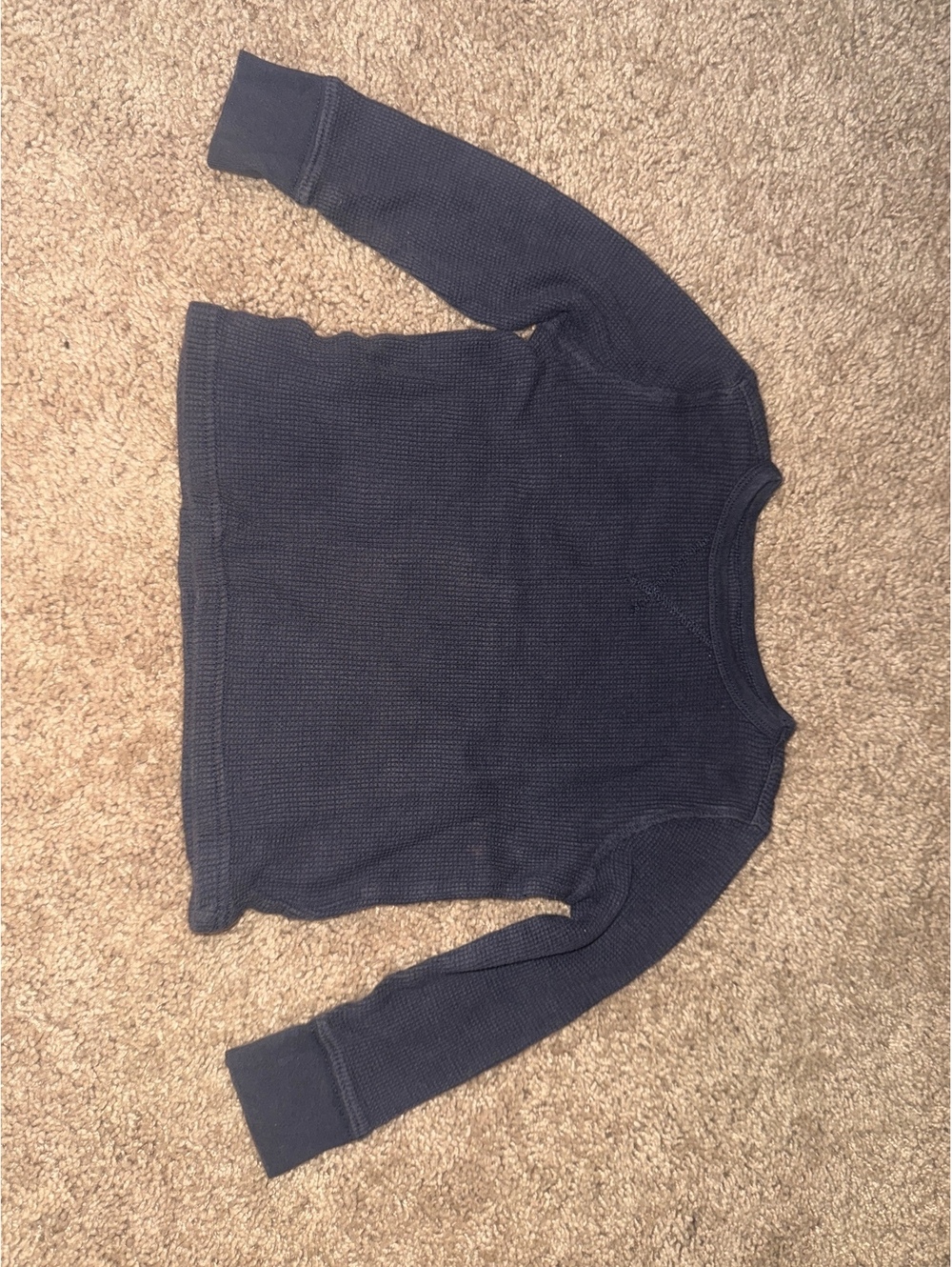 Old Navy Navy Blue Thermal Long Sleeve Shirt 3T